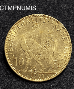,MONNAIE 10,FRANCS,OR,COQ,1901,