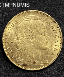 ,MONNAIE,10,FRANCS,OR,COQ,1901,