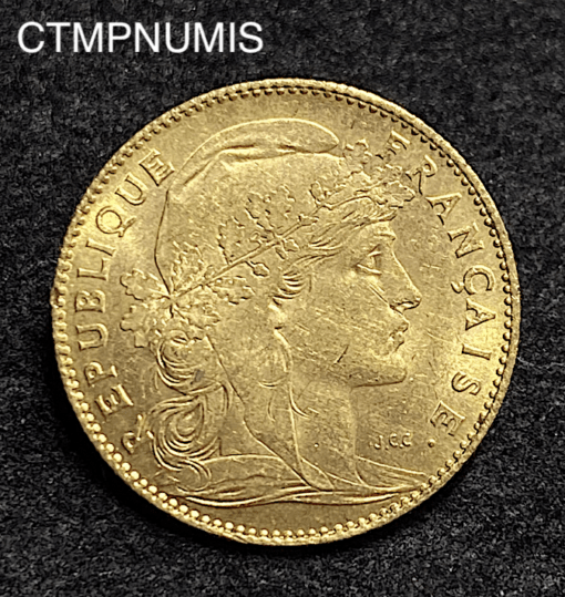 ,MONNAIE,10,FRANCS,OR,COQ,1901,