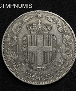 ,MONNAIE,ITALIE,5,LIRE,ARGENT,UMBERTO,1878,