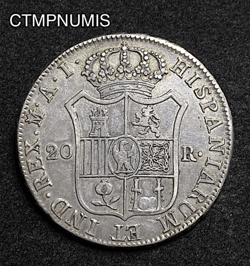 ,MONNAIE,ESPAGNE,20,REALES,NAPOLEON,1810,MADRID,