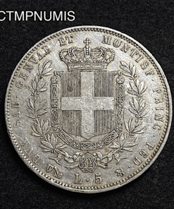 ,MONNAIE,ITALIE,5,LIRE,ARGENT,1852,GENES,
