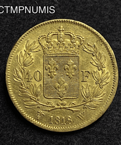 ,MONNAIE,40,FRANCS,OR,LOUIS,XVIII,1818,LILLE,