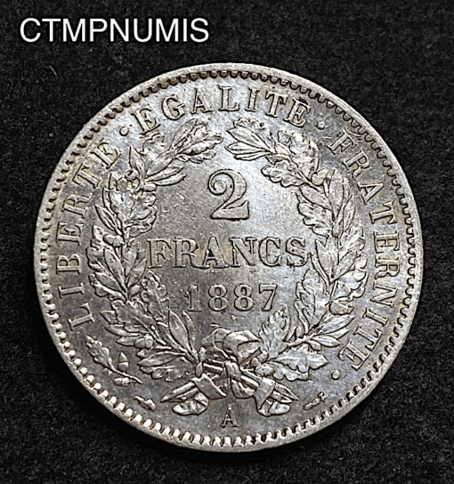 ,MONNAIE,2,FRANCS,CERES,ARGENT,1887,