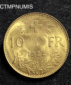 ,MONNAIE,SUISSE,10,FRANCS,OR,1922,