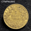 ,MONNAIE,5,FRANCS,OR,NAPOLEON,1865,BB,STRASBOURG,