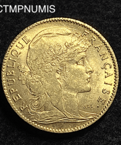 ,MONNAIE,10,FRANCS,OR,COQ,1907,