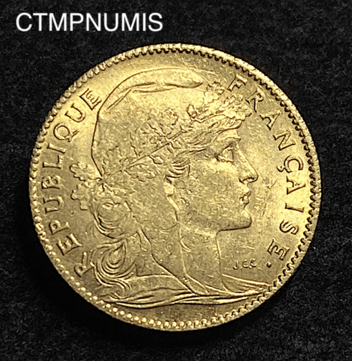 ,MONNAIE,10,FRANCS,OR,COQ,1907,