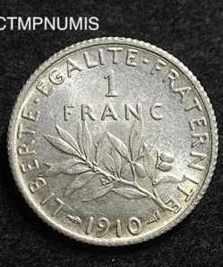 ,MONNAIE,1,FRANC,ARGENT,SEMEUSE,1910,