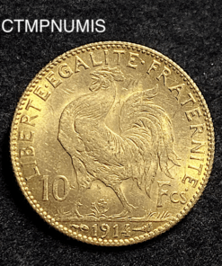 ,MONNAIE,10,FRANCS,OR,COQ,1914,