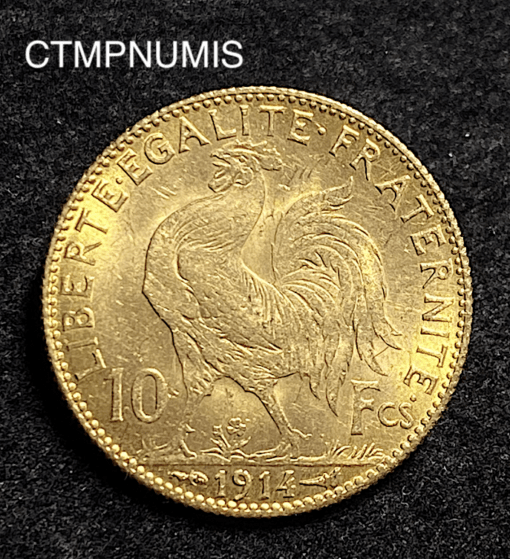 ,MONNAIE,10,FRANCS,OR,COQ,1914,