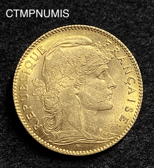 ,MONNAIE,10,FRANCS,OR,COQ,1909,