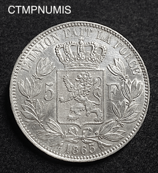 ,MONNAIE,BELGIQUE,5,FRANCS,ARGENT,1865,