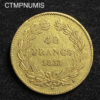 ,MONNAIE,40,FRANCS,OR,LOUIS,1833,