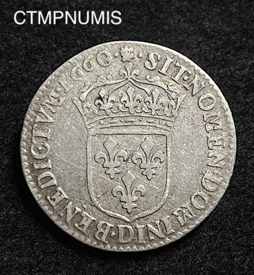 ,MONNAIE,LOUIS,XIV,ROYALE,1/12,ESC,JUVENILE,1660,LYON,