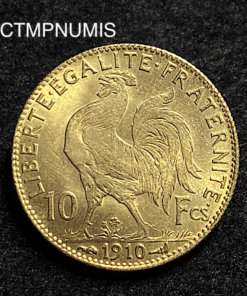 ,MONNAIE,10,FRANCS,OR,COQ,1910,
