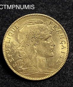 ,MONNAIE,10,FRANCS,OR,COQ,1910,