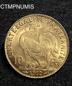 ,MONNAIE,10,FRANCS,OR,COQ,1912,