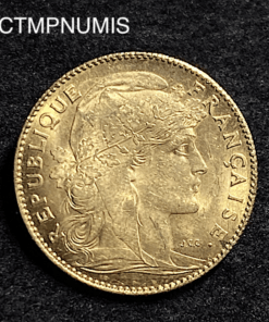 ,MONNAIE,10,FRANCS,OR,COQ,1912,
