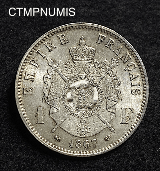 ,MONNAIE,1,FRANC,ARGENT,NAPOLEON,1867,K,BORDEAUX,