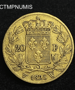 ,MONNAIE,20,FRANCS,OR,CHARLES,X1825,W,LILLE,