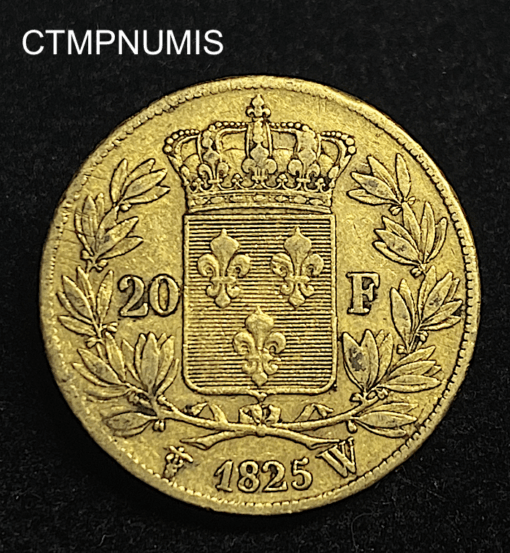 ,MONNAIE,20,FRANCS,OR,CHARLES,X1825,W,LILLE,