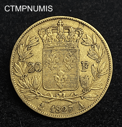,MONNAIE,20,FRANCS,OR,CHARLES,X,1827,