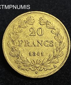 ,MONNAIE,20,FRANCS,OR,LOUIS,PHILIPPE,1841,