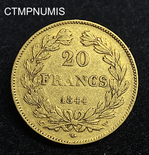 ,MONNAIE,20,FRANCS,OR,LOUIS,PHILIPPE,1844,W,LILLE,