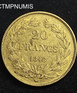 ,MONNAIE,20,FRANCS,OR,LOUIS,PHILIPPE,1848,