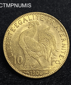 ,MONNAIE,10,FRANCS,OR,COQ,1906,