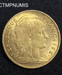,MONNAIE,10,FRANCS,OR,COQ,1907,