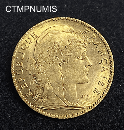 ,MONNAIE,10,FRANCS,OR,COQ,1907,