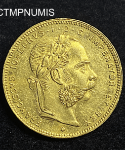 ,MONNAIE,AUTRICHE,20,FRANCS,8,FLORIN,OR,1877,