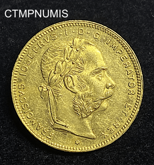 ,MONNAIE,AUTRICHE,20,FRANCS,8,FLORIN,OR,1877,