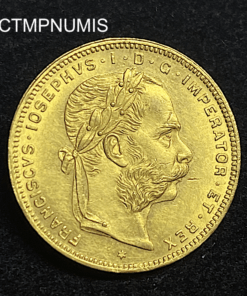 ,MONNAIE,AUTRICHE,20,FRANCS,8,FLORIN,OR,1878,