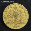 ,MONNAIE,AUTRICHE,20,FRANCS,8,FLORIN,1884,