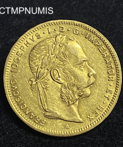 ,MONNAIE,AUTRICHE,20,FRANCS,8,FLORIN,OR,1885,