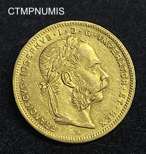 ,MONNAIE,AUTRICHE,20,FRANCS,8,FLORIN,OR,1885,