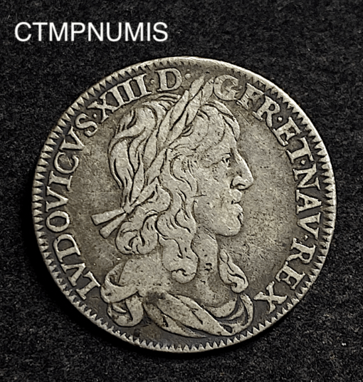 ,MONNAIE,LOUIS,XIII,1/4,ECU,1°,POINCON,WARIN,1642,