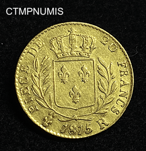 ,MONNAIE,20,FRANCS,OR,LOUIS,XVIII,1815,R,LONDRES,