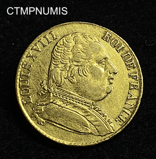 ,MONNAIE,20,FRANCS,OR,LOUIS,XVIII,1815,R,LONDRES,