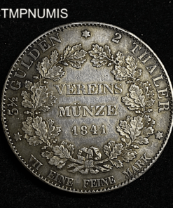 ,MONNAIE,HESSEN,2,THALER,ARGENT,1841,
