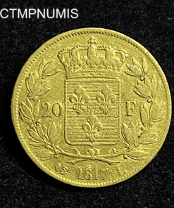 ,MONNAIE,20,FRANCS,OR,LOUIS,XVIII,1817,BAYONNE,