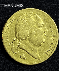 ,MONNAIE,20,FRANCS,OR,LOUIS,XVIII,1817,BAYONNE,