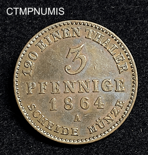 ,MONNAIE,ANHALT,3,PFENNIG,1864,
