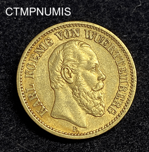 ,MONNAIE,WURTTEMBERG,20,MARK,OR,1872,