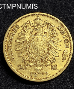 ,MONNAIE,WURTTEMBERG,20,MARK,OR,1872,