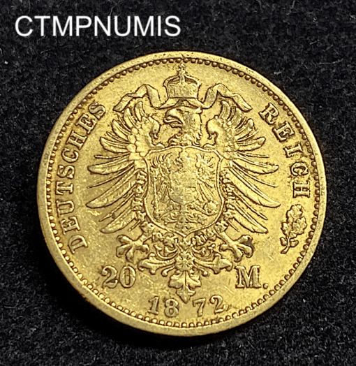 ,MONNAIE,WURTTEMBERG,20,MARK,OR,1872,