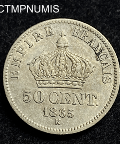 ,MONNAIE,50,CENTIMES,NAPOLEON,1865,BORDEAUX,